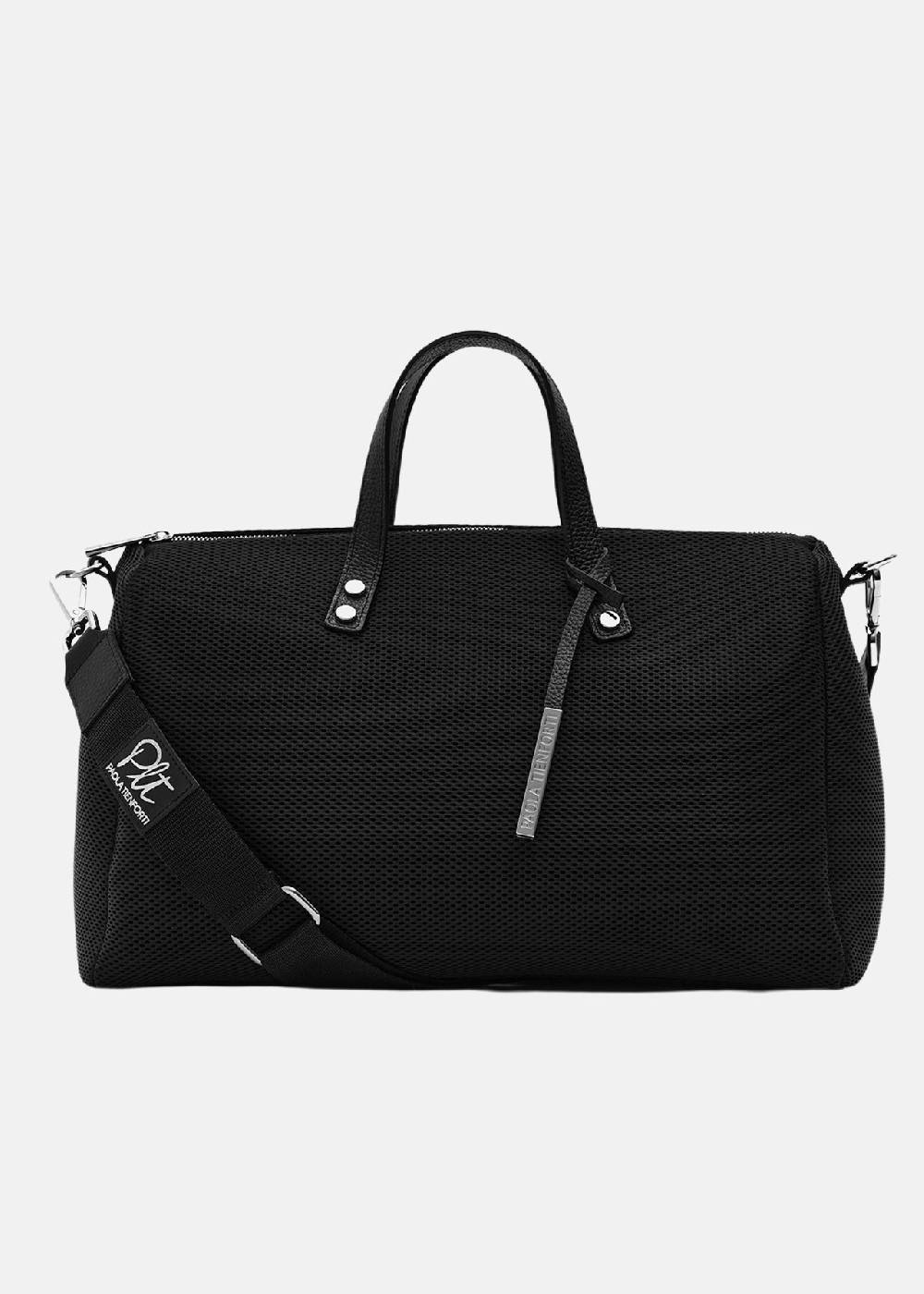 Paola T. Bauletto large in traforato con dettagli argento