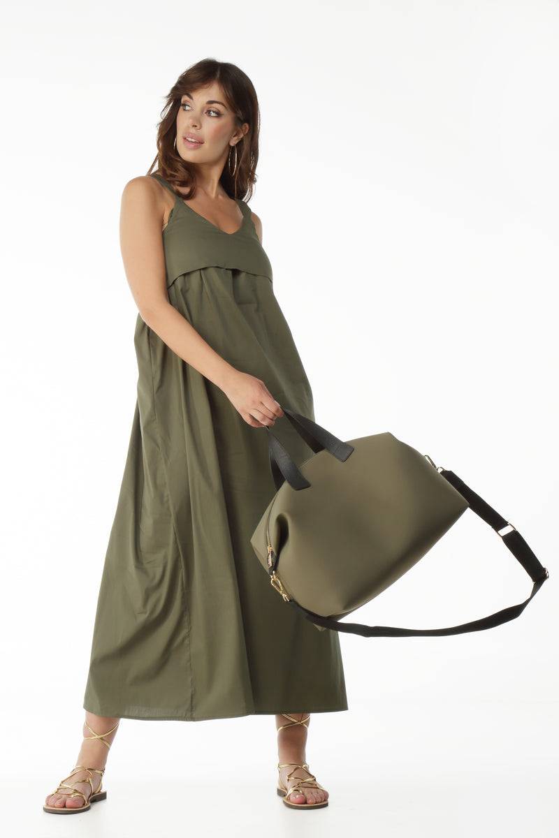 Paola T. Bauletto Medium In Neoprene Con Dettagli Oro