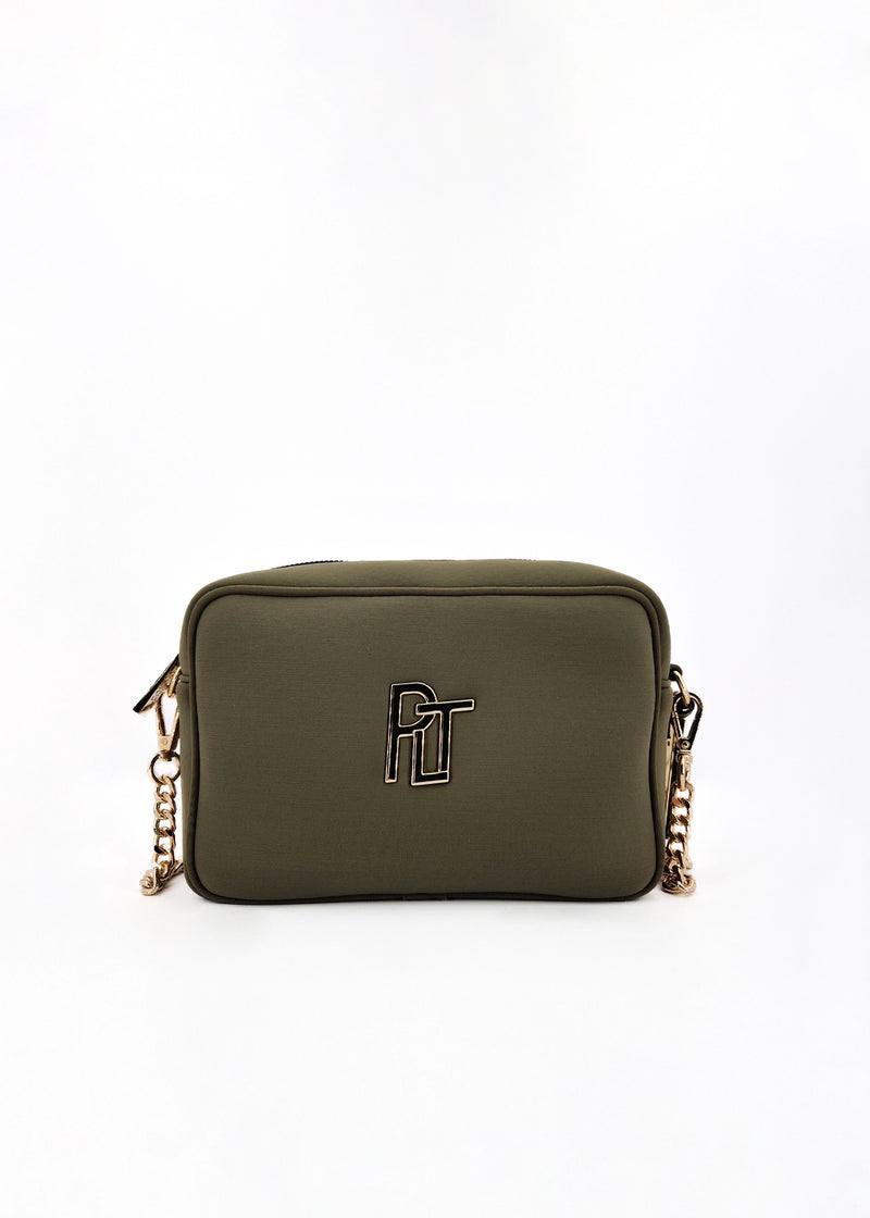 Paola T. Borsa A Tracolla In Neoprene Con Dettagli Oro