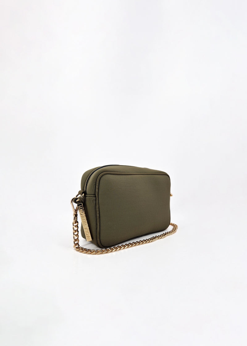 Paola T. Borsa A Tracolla In Neoprene Con Dettagli Oro