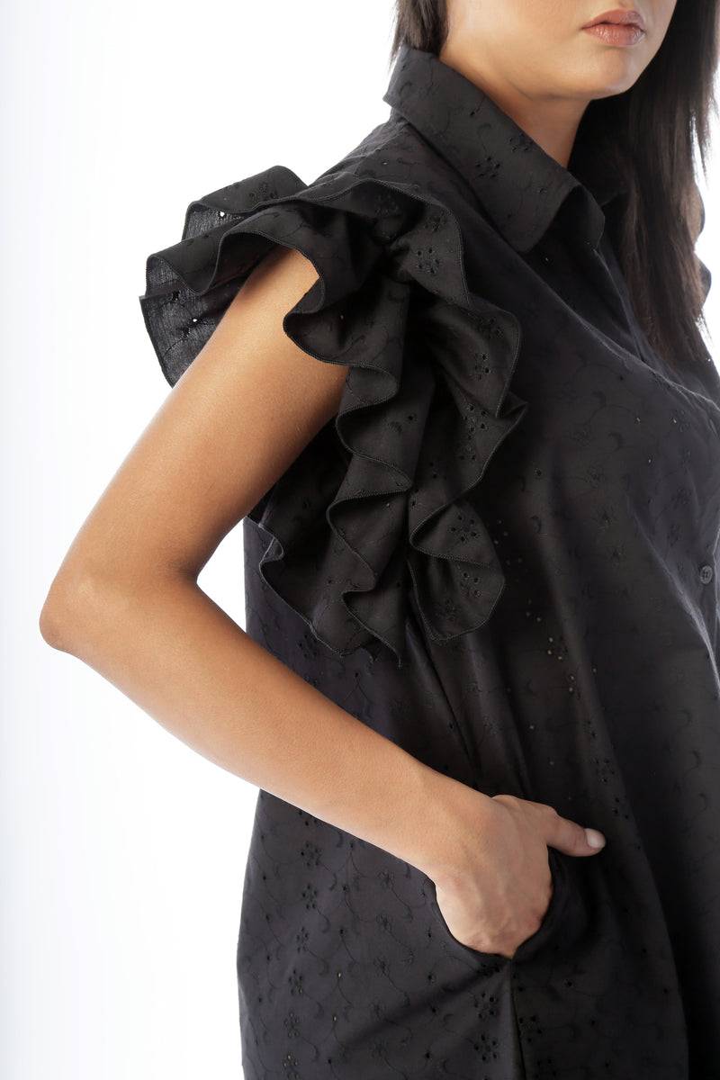 Paola T. Abito Camicia In Pizzo Sangallo