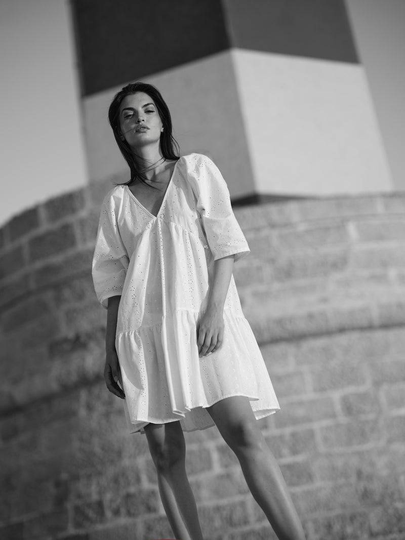 Paola T. Abito In Cotone Sangallo