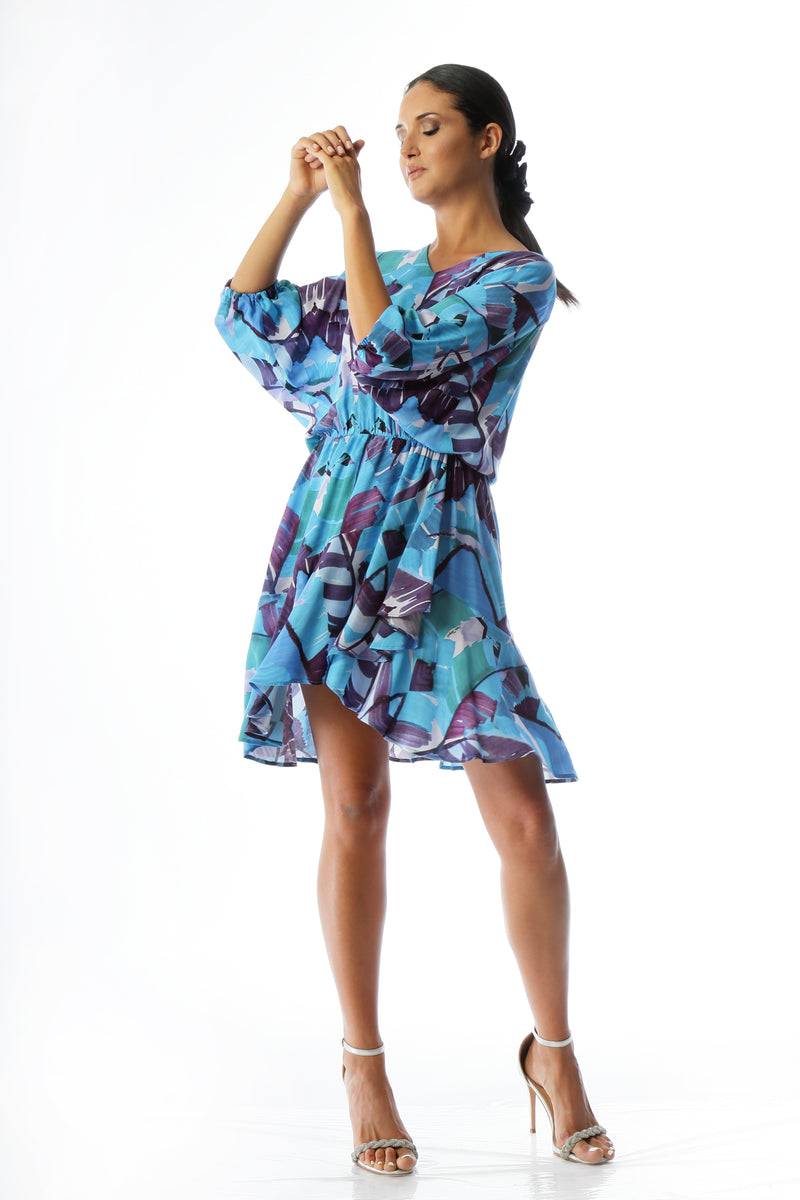 Paola T. Abito In Viscosa Palm Blue