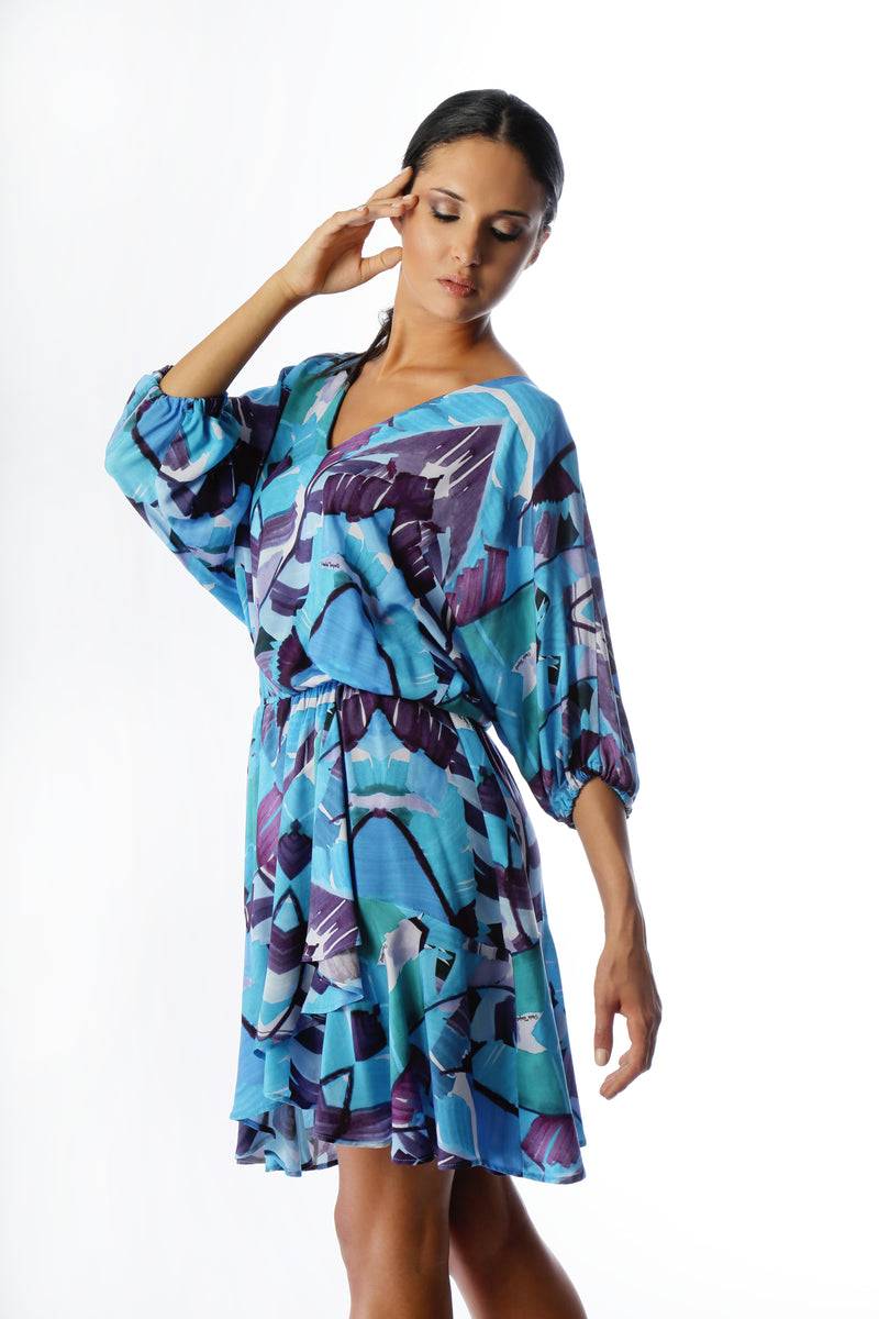 Paola T. Abito In Viscosa Palm Blue