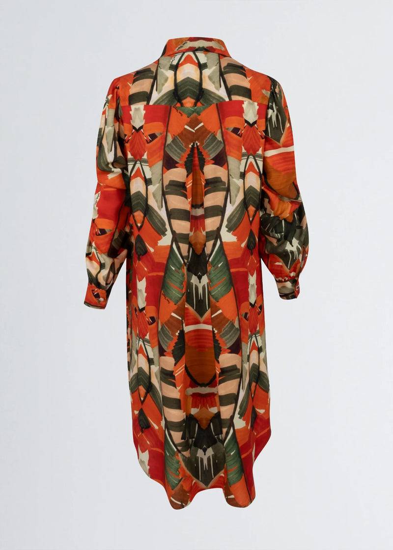 Paola T. Abito In Viscosa Stampa Palm