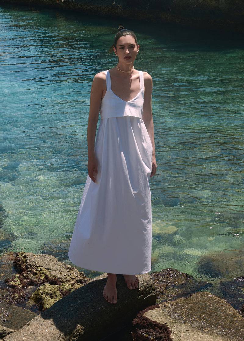 Paola T. Abito Lungo In Cotone Popelin