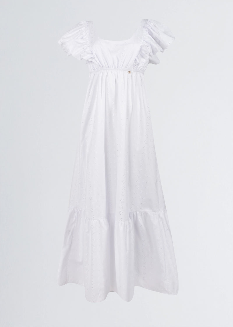 Paola T. Abito Lungo In Cotone Sangallo