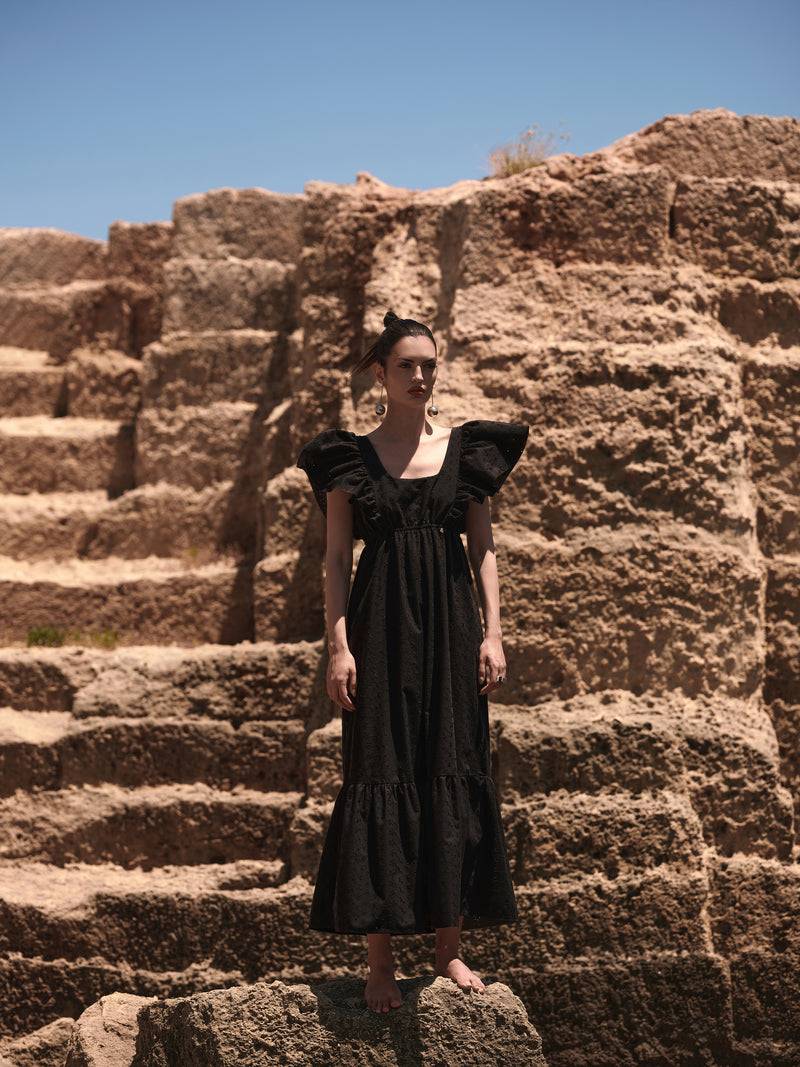 Paola T. Abito Lungo In Cotone Sangallo