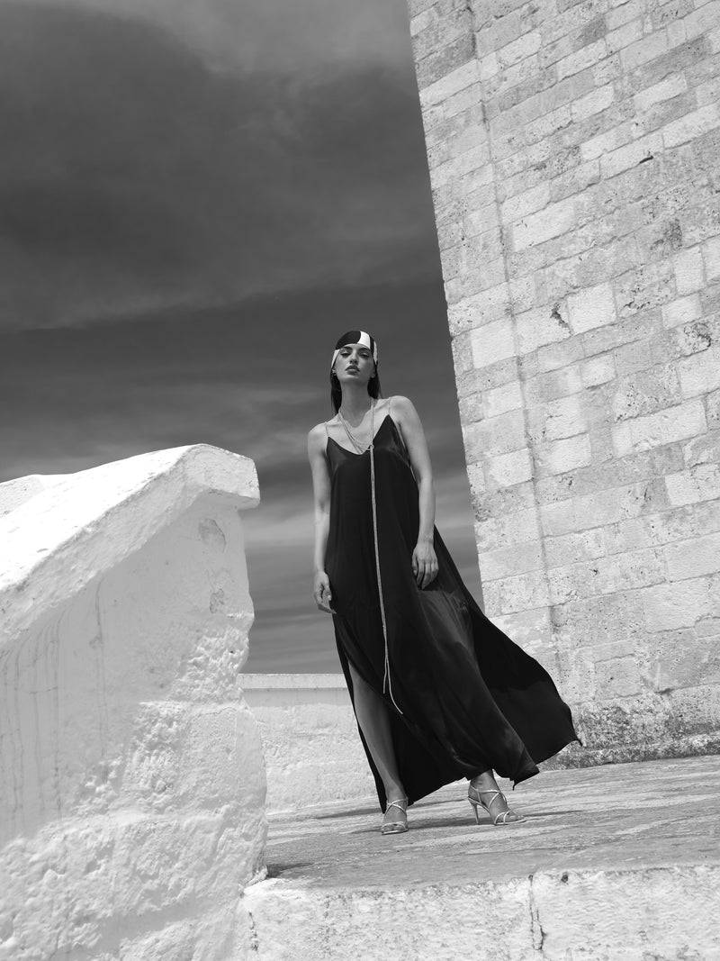 Paola T. Abito Lungo In Raso Di Viscosa