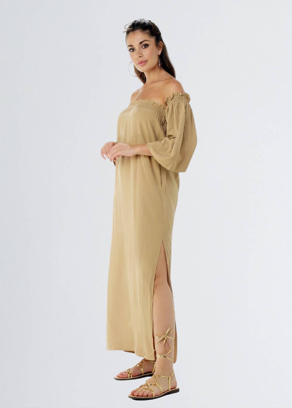 Paola T. Abito lungo lino e viscosa