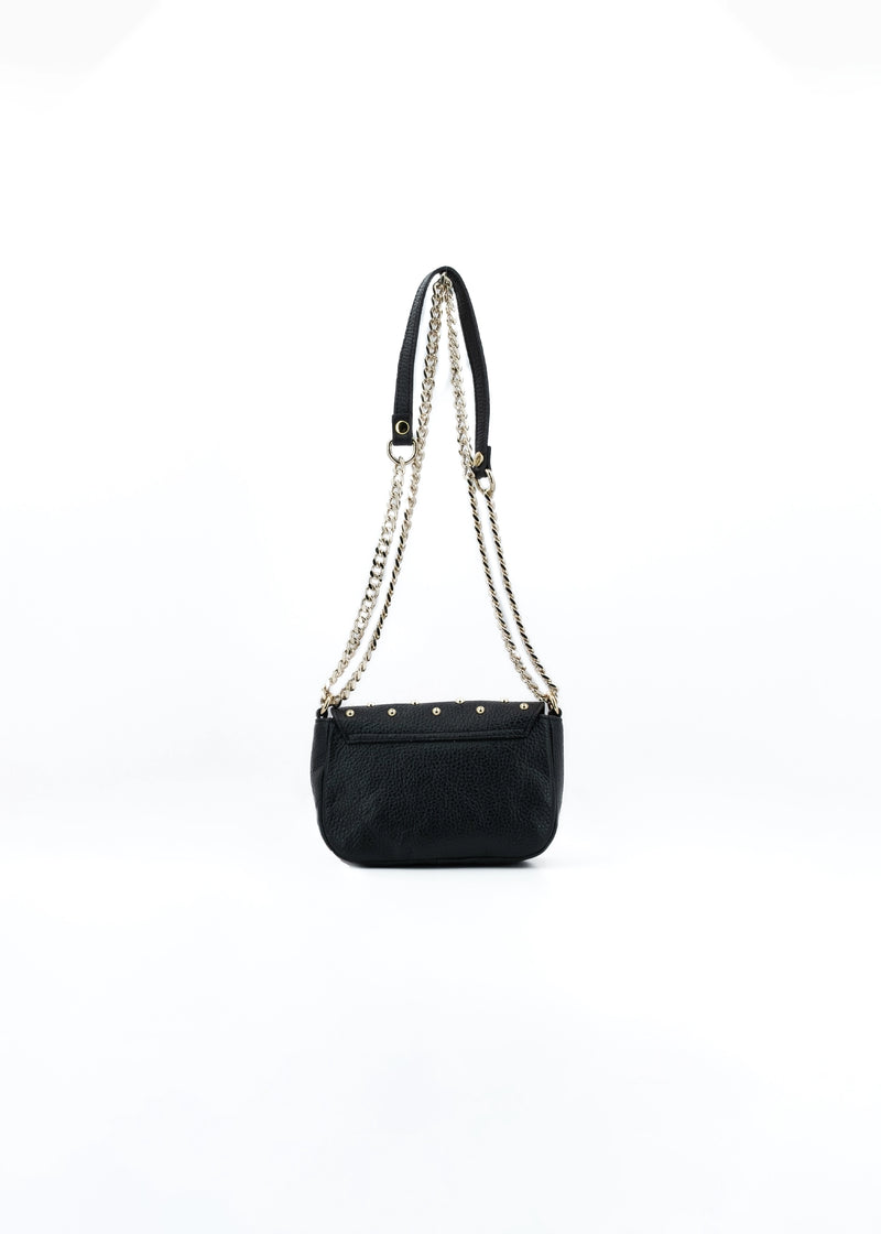 Paola T. Baguette Mini In Pelle Con Rivetti Oro
