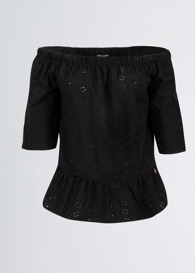 Paola T. Blusa In Cotone Sangallo