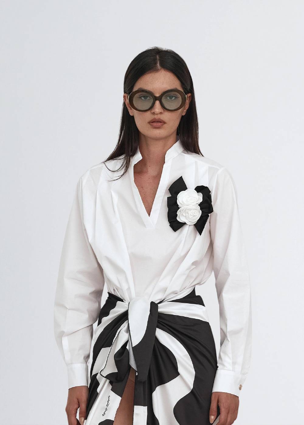 Paola T. Blusa in cotone stretch