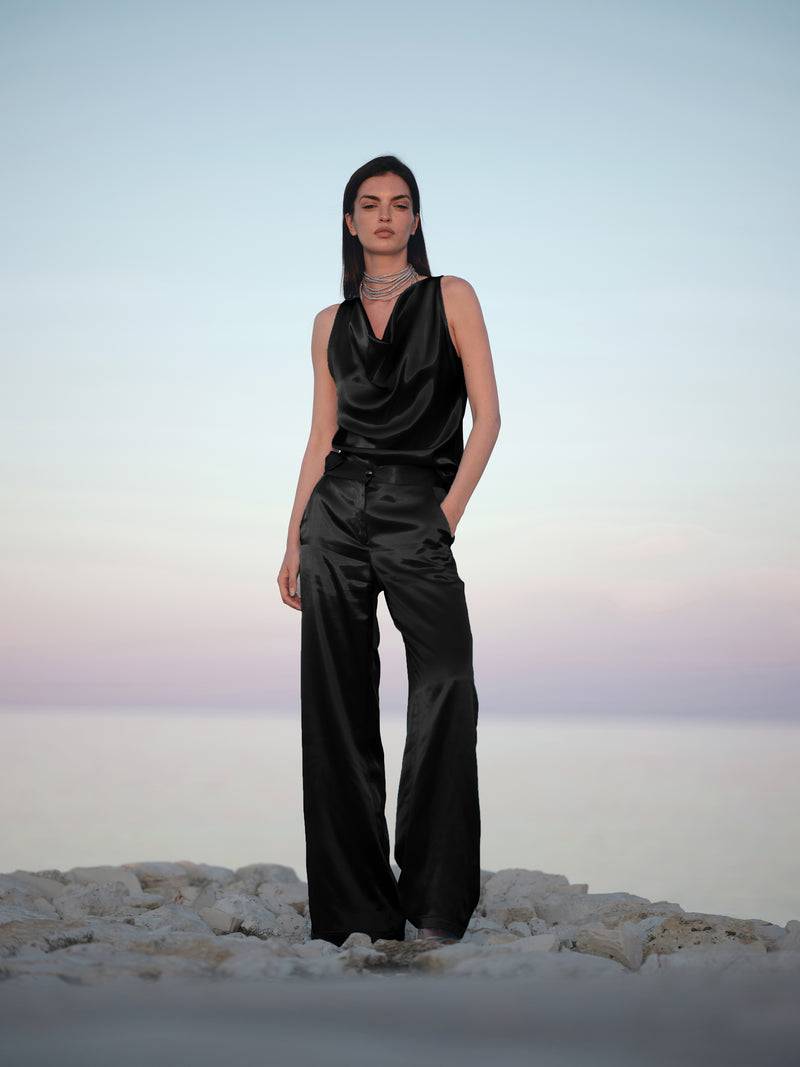 Paola T. Blusa Scollatura Morbida In Raso