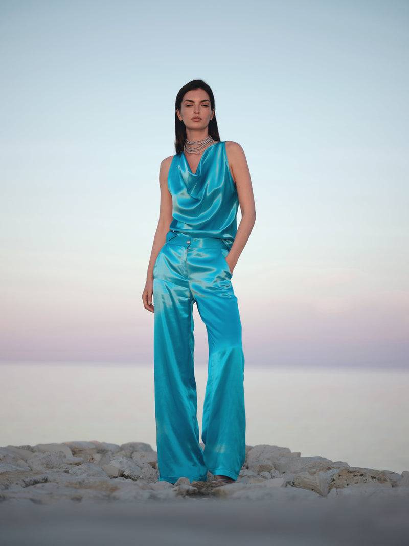 Paola T. Blusa Scollatura Morbida In Raso