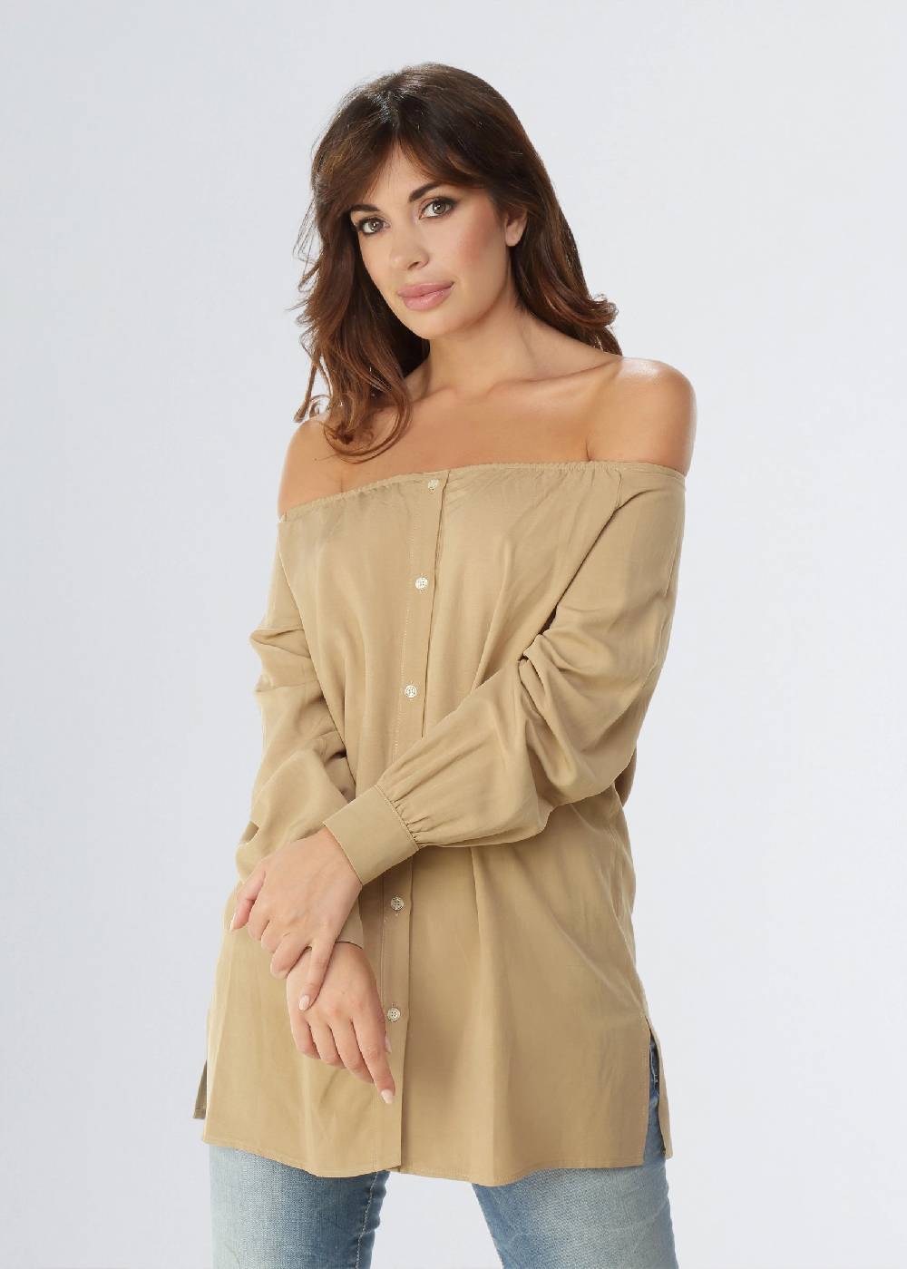 Paola T. Camicia in lino e viscosa