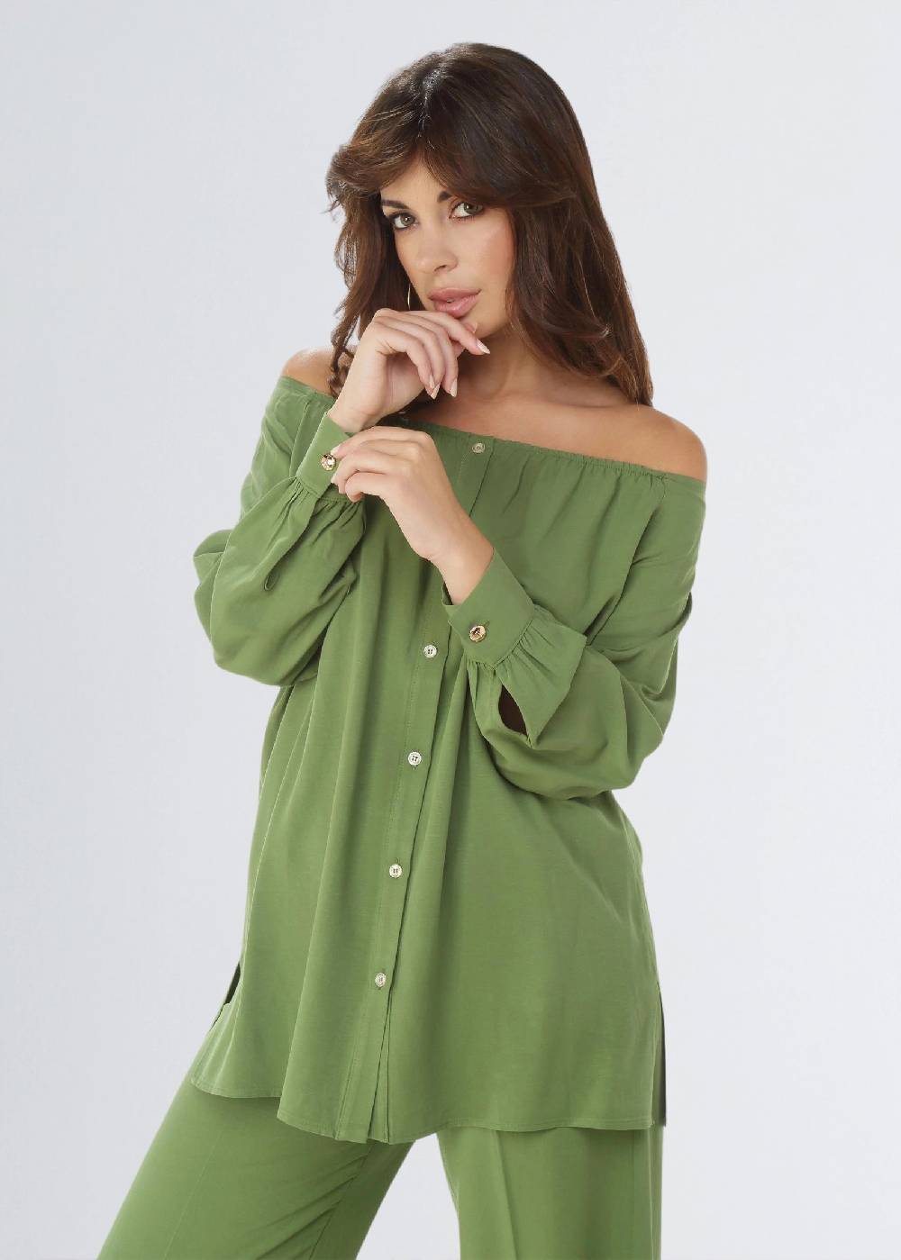 Paola T. Camicia in lino e viscosa