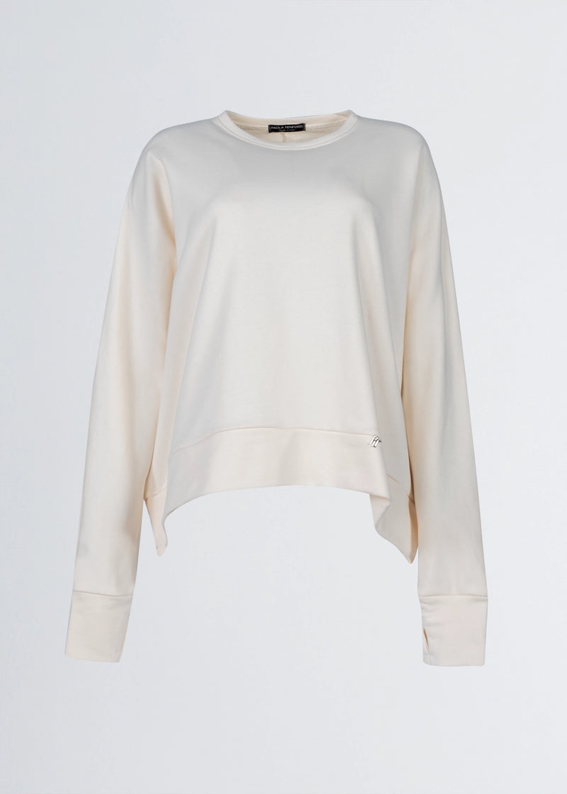 Paola T. Felpa Corta In Cotone Stretch