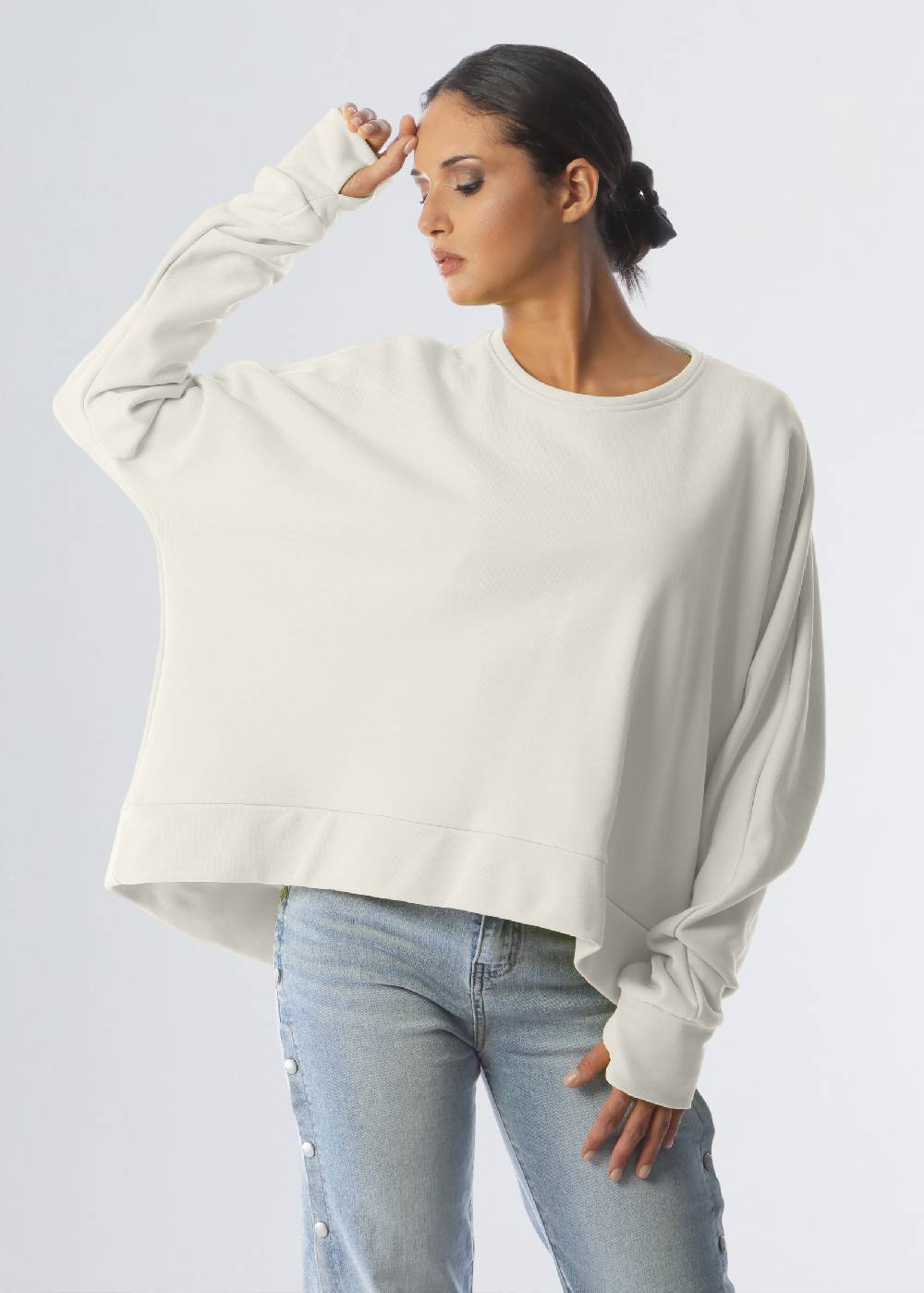 Paola T. Felpa corta in cotone stretch