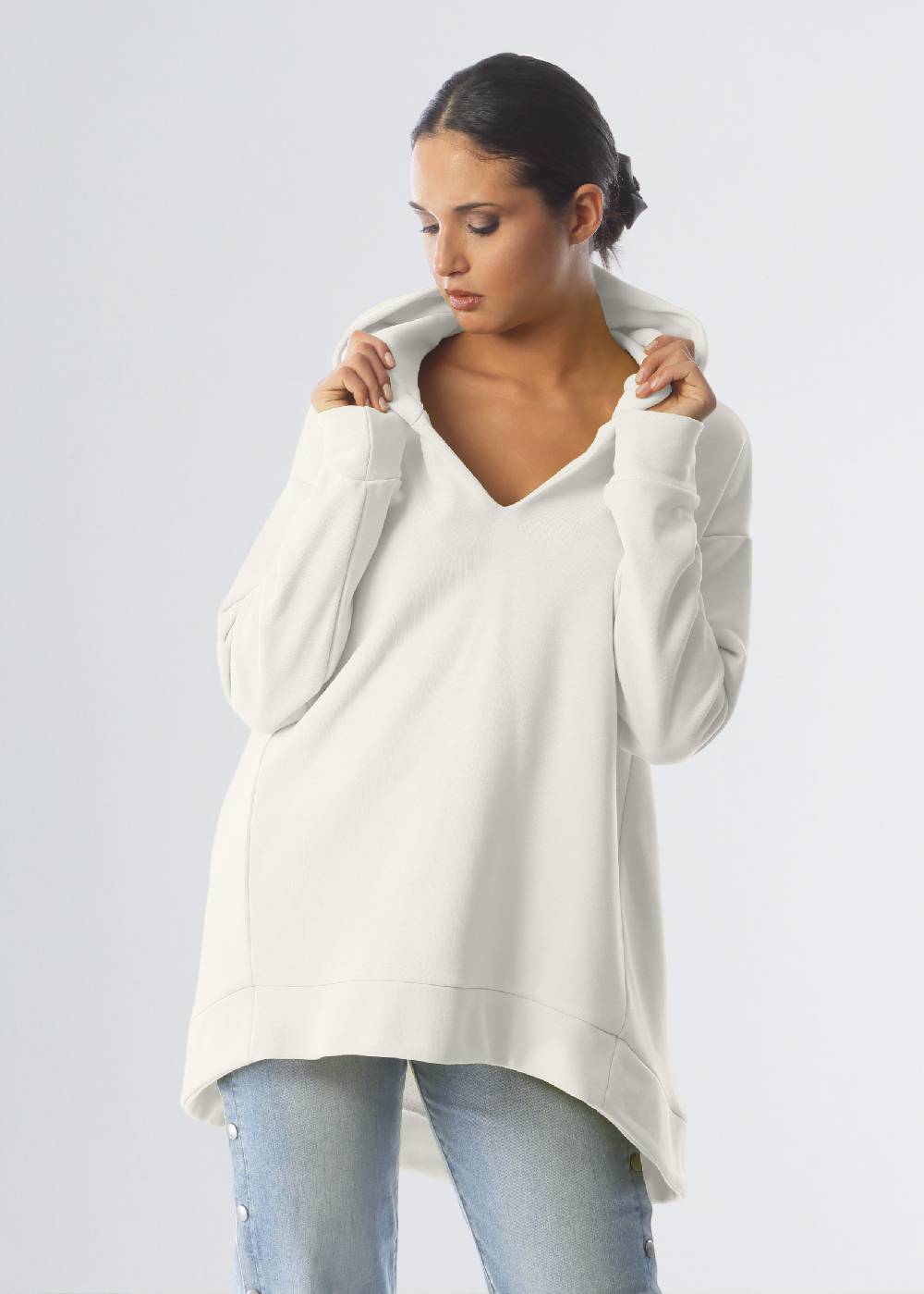 Paola T. Felpa oversize con cappuccio