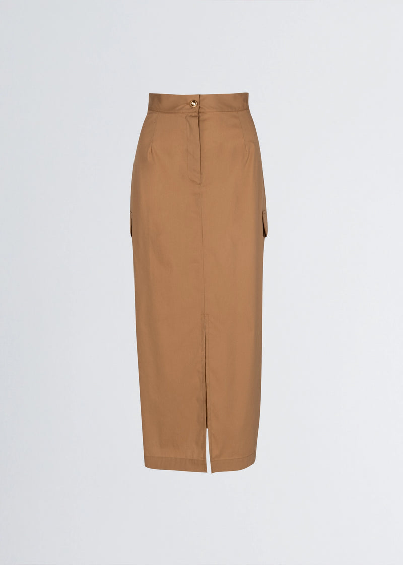 Paola T. Gonna In Cotone Stretch Con Tasconi