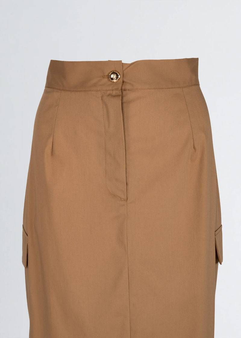 Paola T. Gonna In Cotone Stretch Con Tasconi