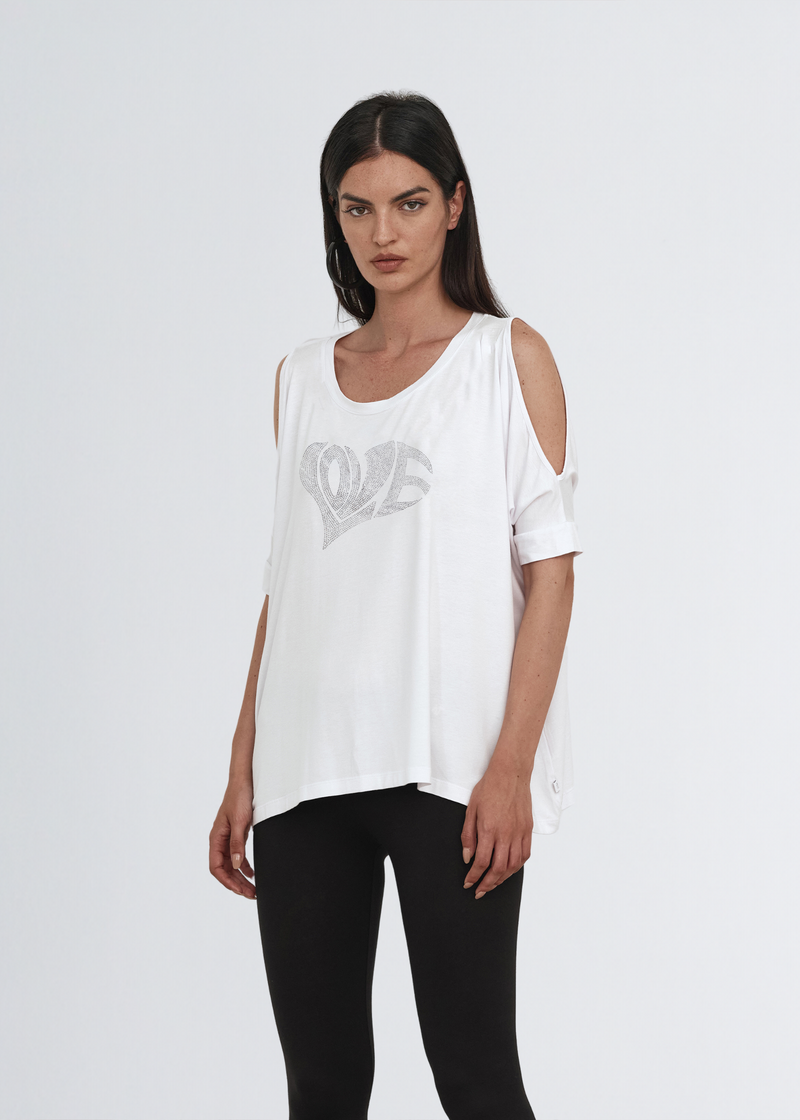 Paola T. Maglia In Jersey Di Viscosa Heart