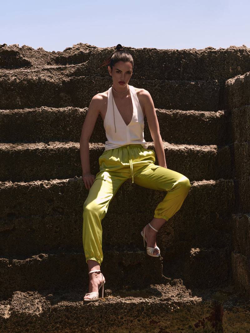 Paola T. Pantalone Cargo In Raso Di Viscosa