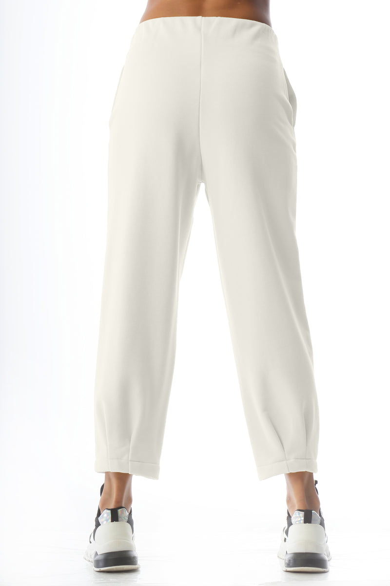 Paola T. Pantalone In Cotone Con Pinces