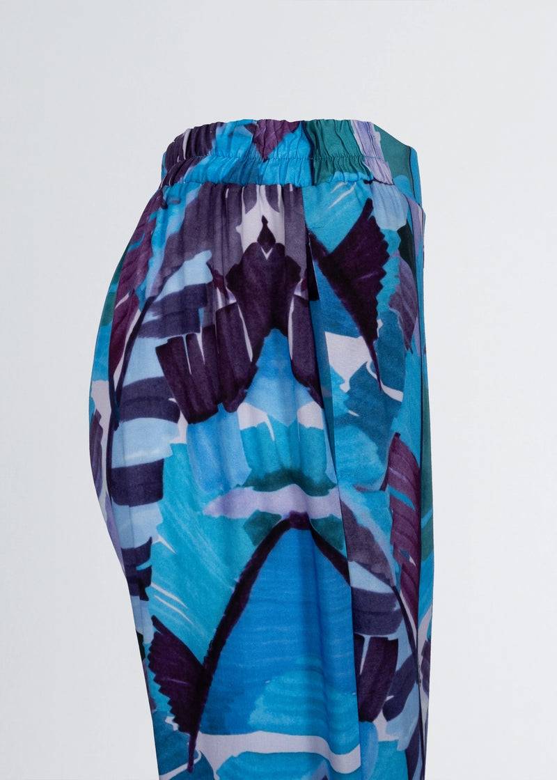 Paola T. Pantalone Palazzo In Viscosa Stampa Palm