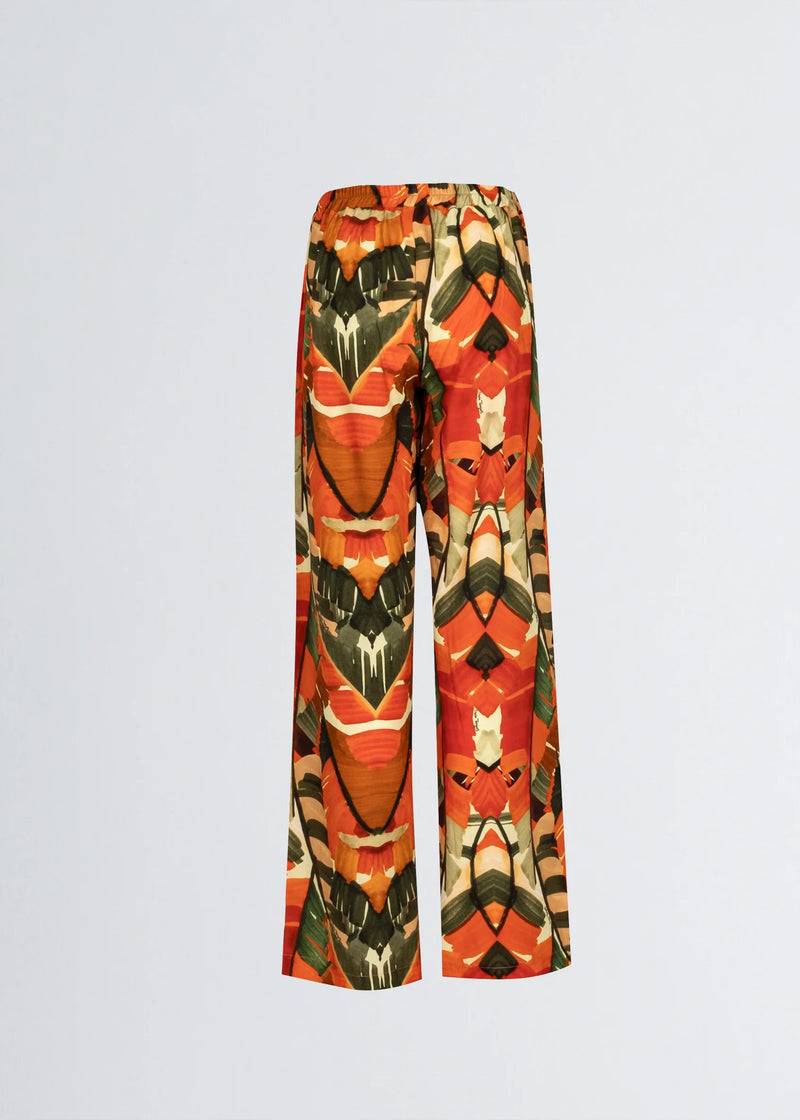 Paola T. Pantalone Palazzo In Viscosa Stampa Palm