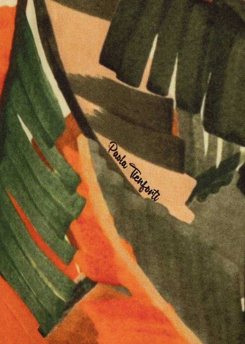 Paola T. Pantalone Palazzo In Viscosa Stampa Palm