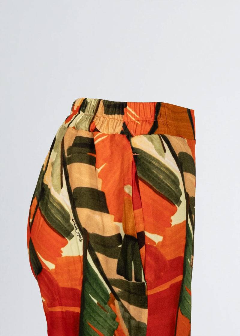 Paola T. Pantalone Palazzo In Viscosa Stampa Palm