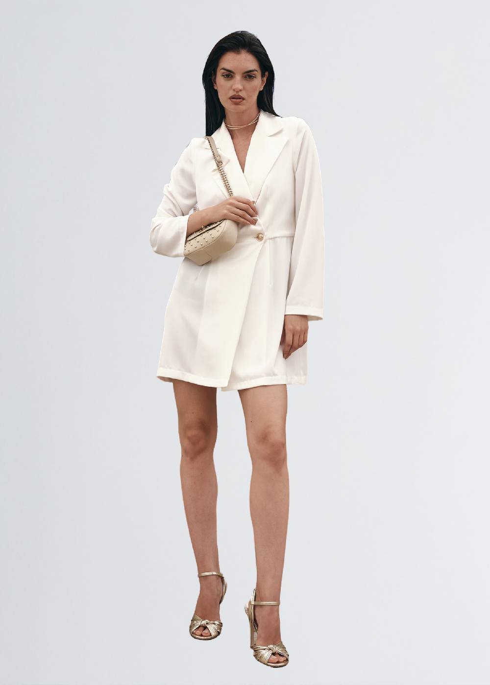 Paola T. Robe-manteau in cady fluid stretch