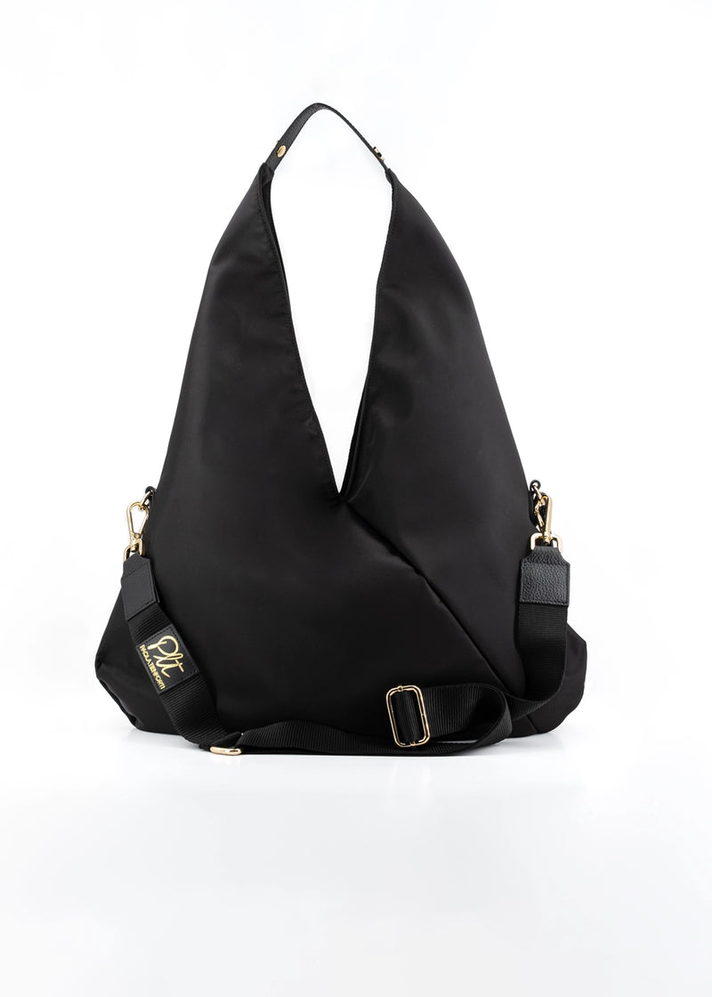 Paola T. Sacca Hobo In Nylon Con Dettagli Oro