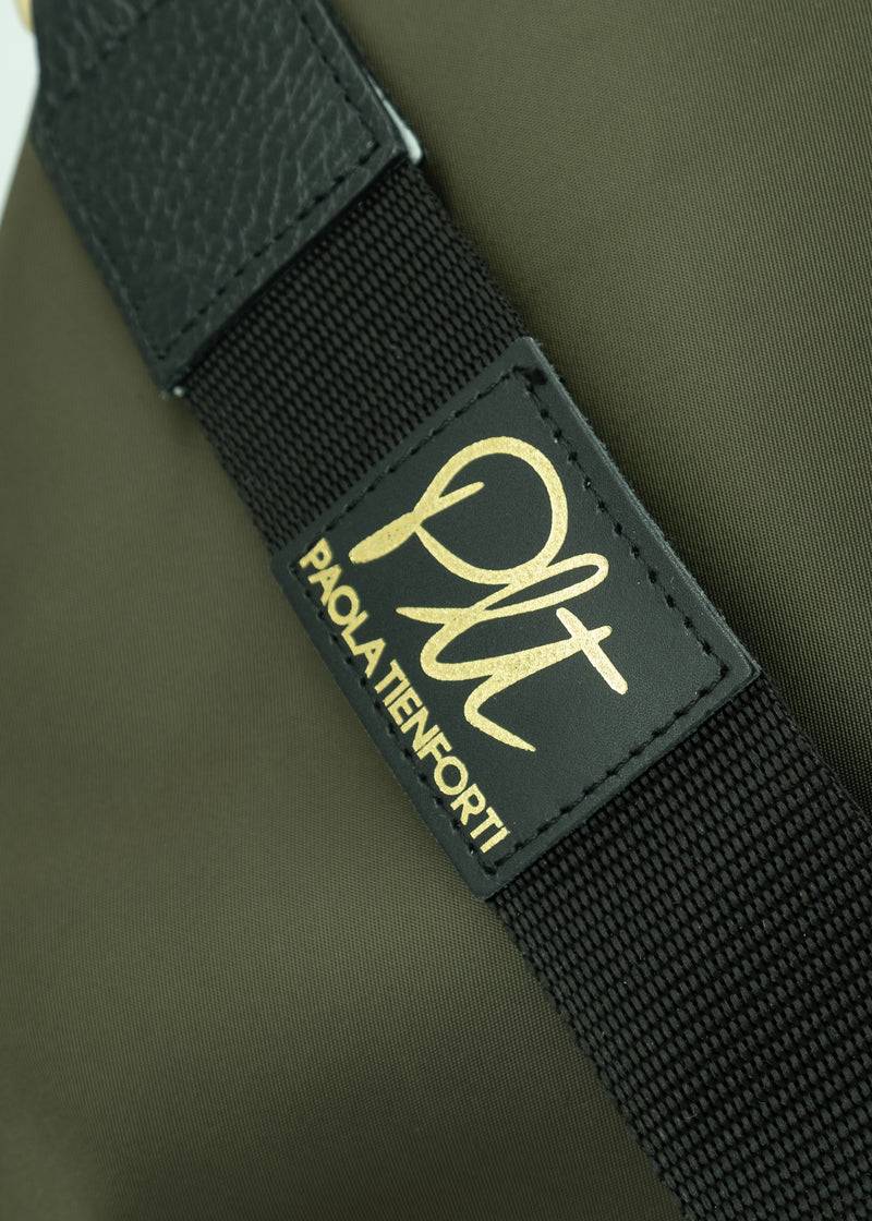 Paola T. Sacca Hobo In Nylon Con Dettagli Oro