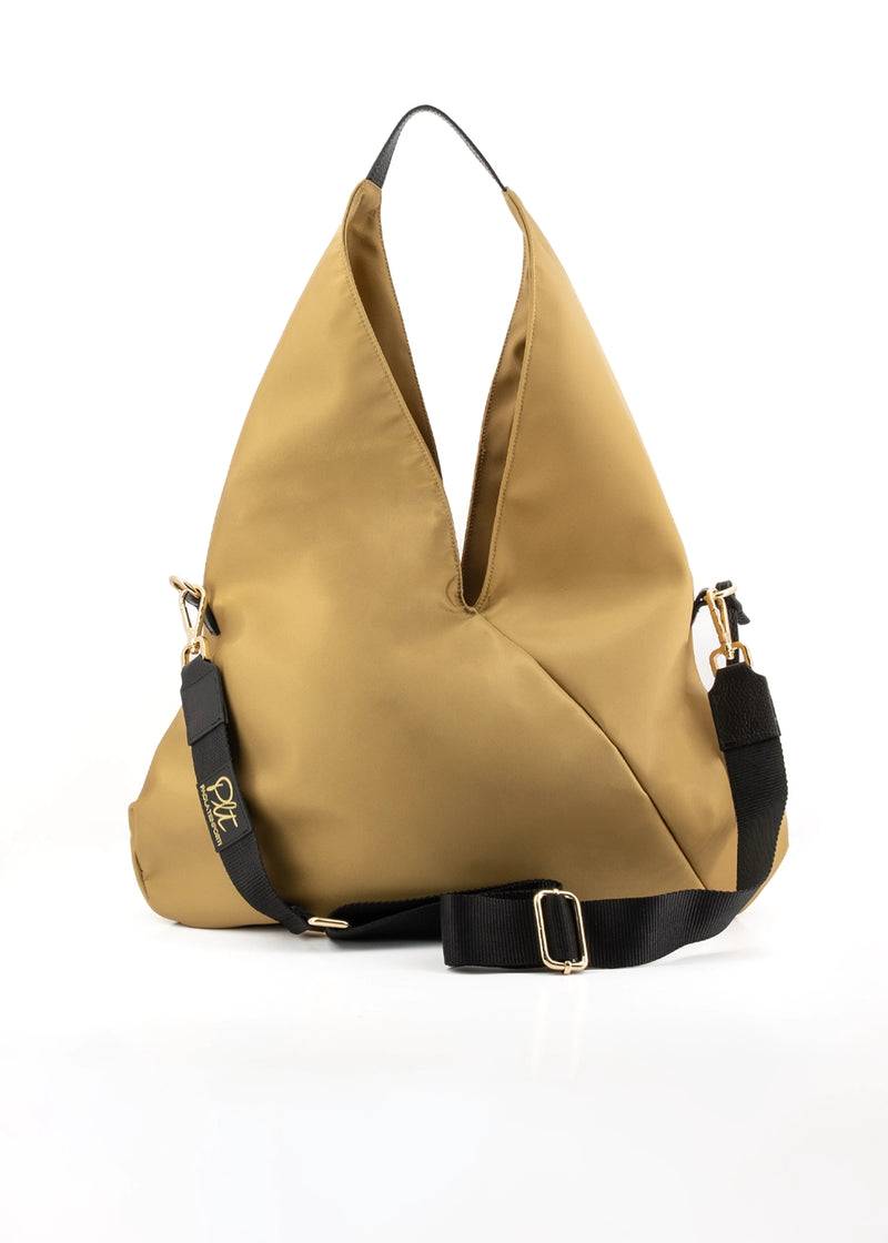Paola T. Sacca Hobo In Nylon Con Dettagli Oro