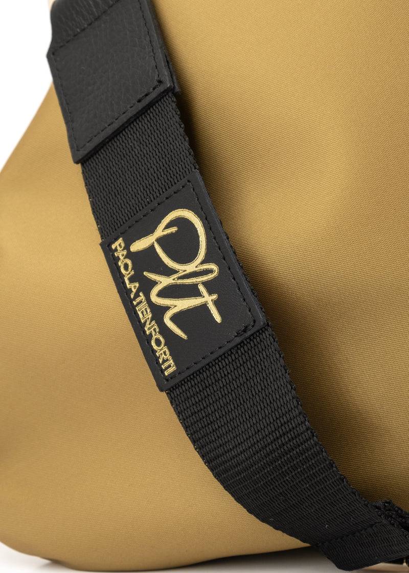 Paola T. Sacca Hobo In Nylon Con Dettagli Oro