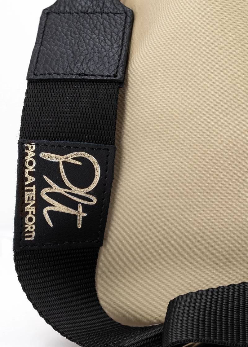 Paola T. Sacca Hobo In Nylon Con Dettagli Oro