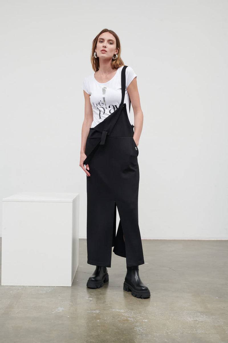 Paola T. Salopette Gonna In Cotone Stretch