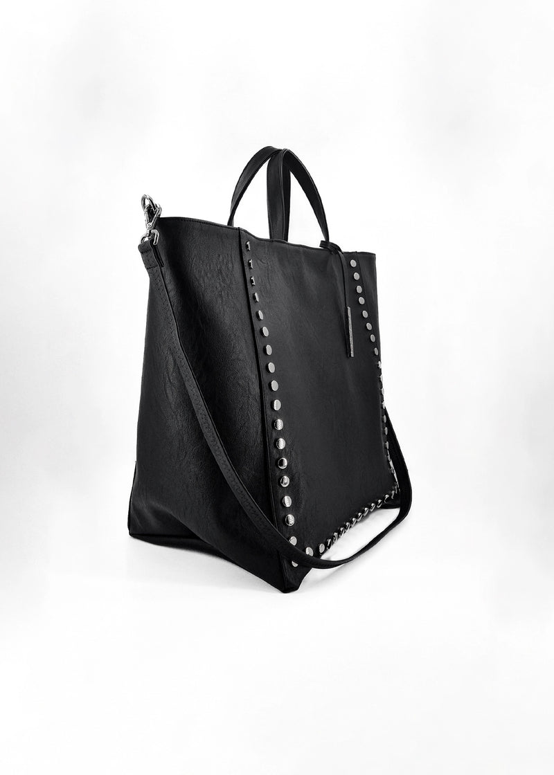 Paola T. Shopper Con Rivetti E Pendente Argento