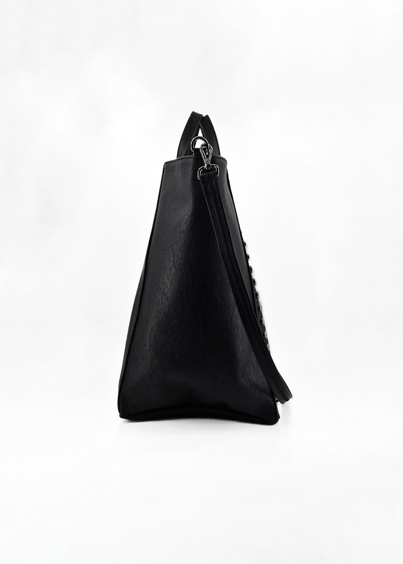 Paola T. Shopper Con Rivetti E Pendente Argento