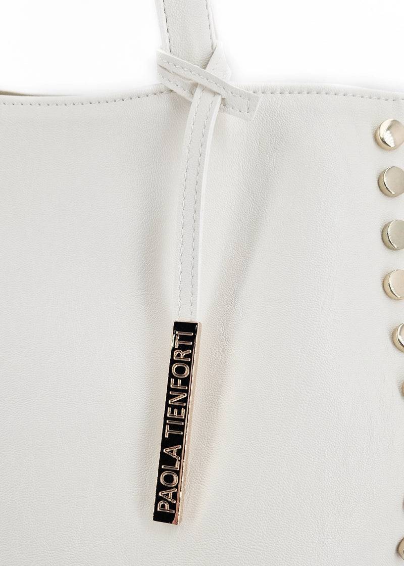 Paola T. Shopper Con Rivetti E Pendente Oro