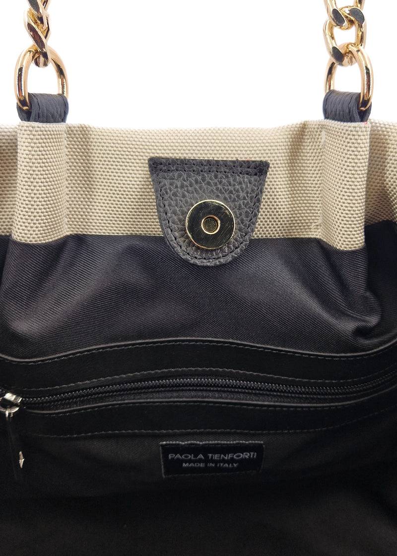 Paola T. Shopper In Cordura Con Dettagli Oro