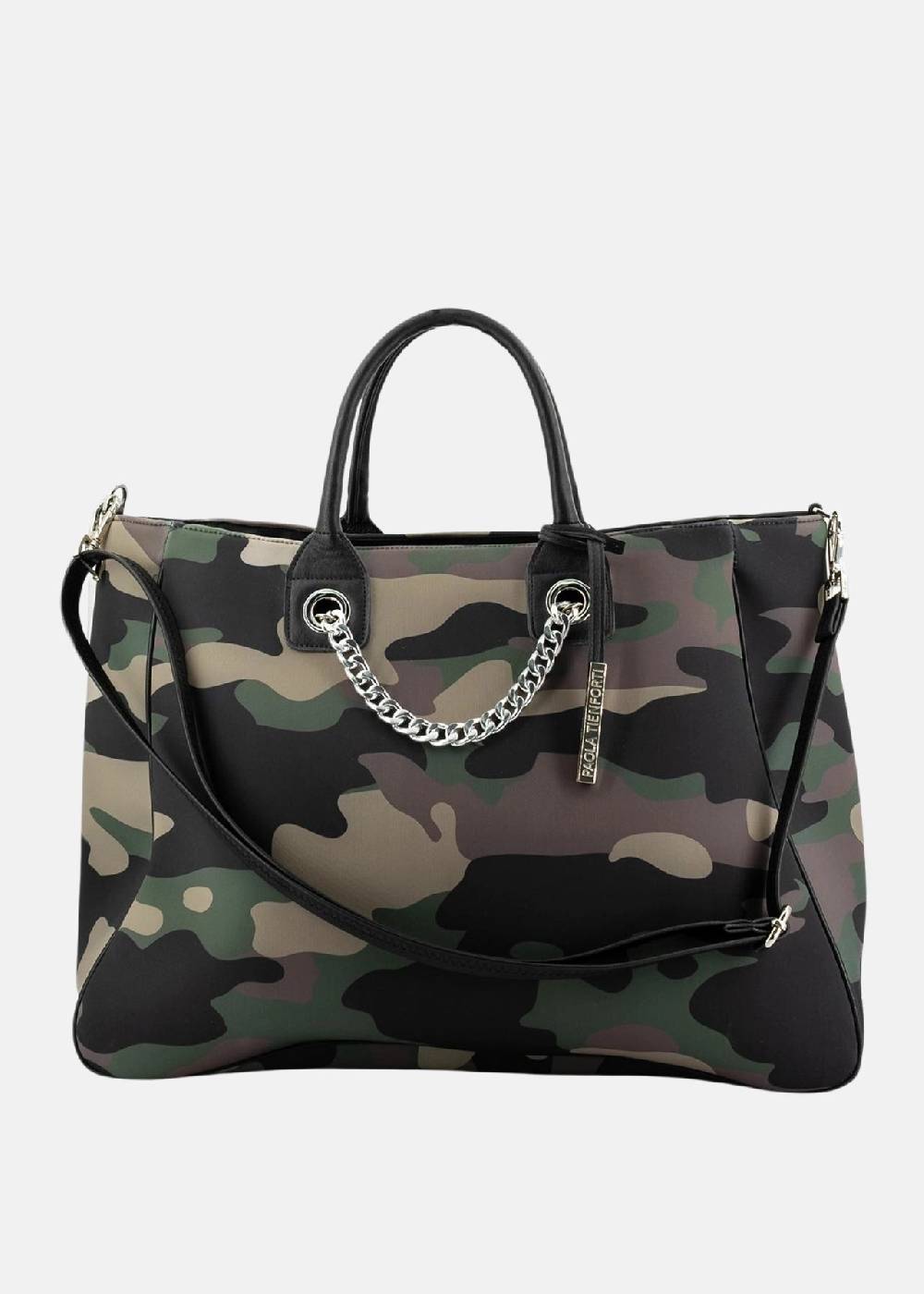 Paola T. Shopper in neoprene camouflage