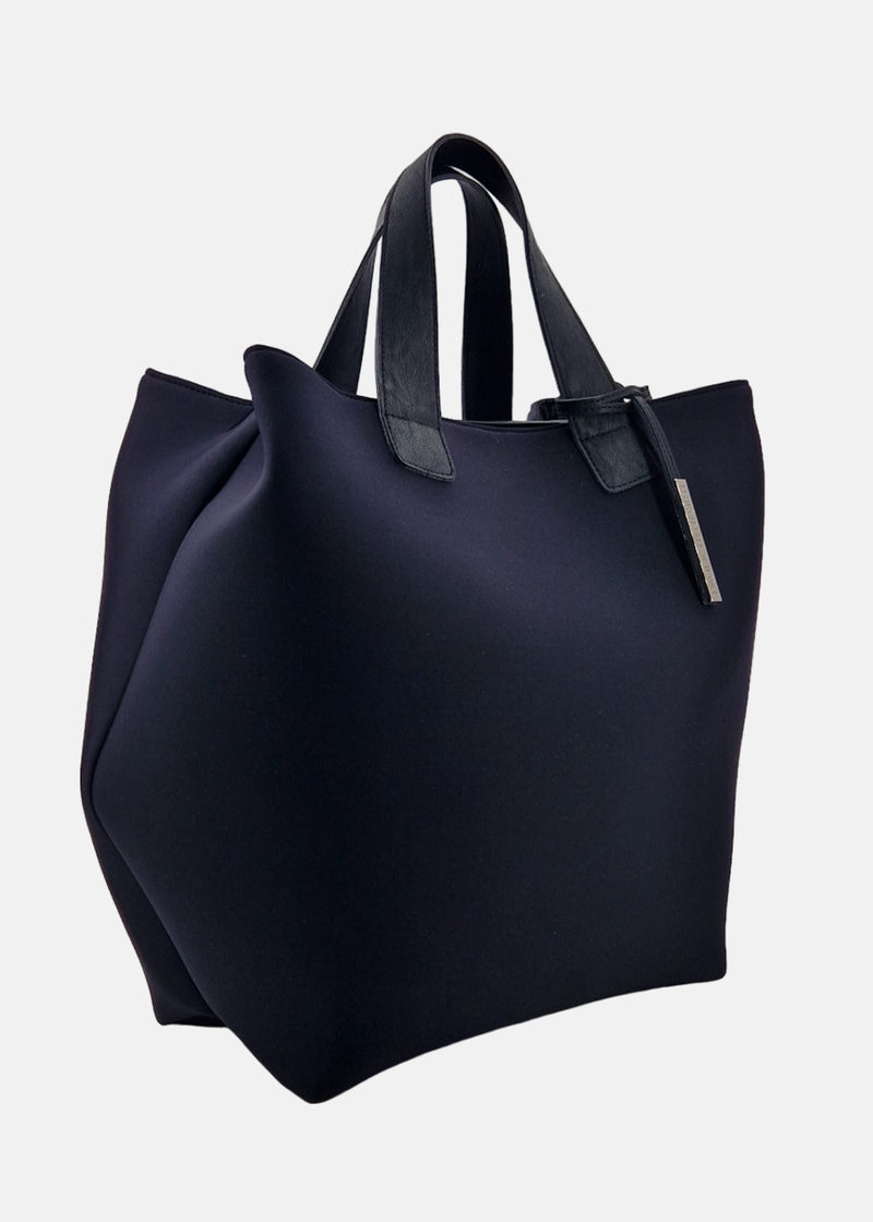 Paola T. Shopper In Neoprene Con Pendente Argento