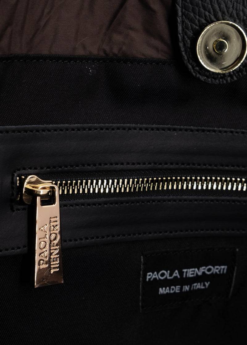 Paola T. Shopper In Nylon Con Rivetti Oro