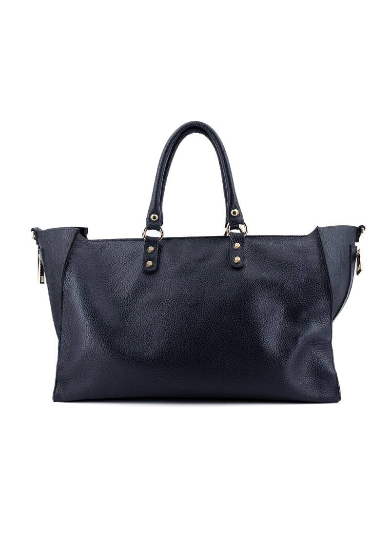 Paola T. Shopper In Pelle Morbida Con Dettagli Oro