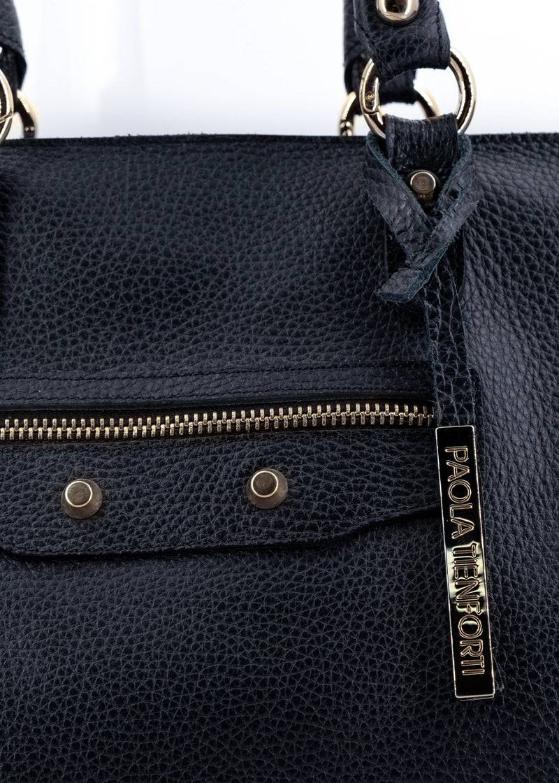 Paola T. Shopper In Pelle Morbida Con Dettagli Oro