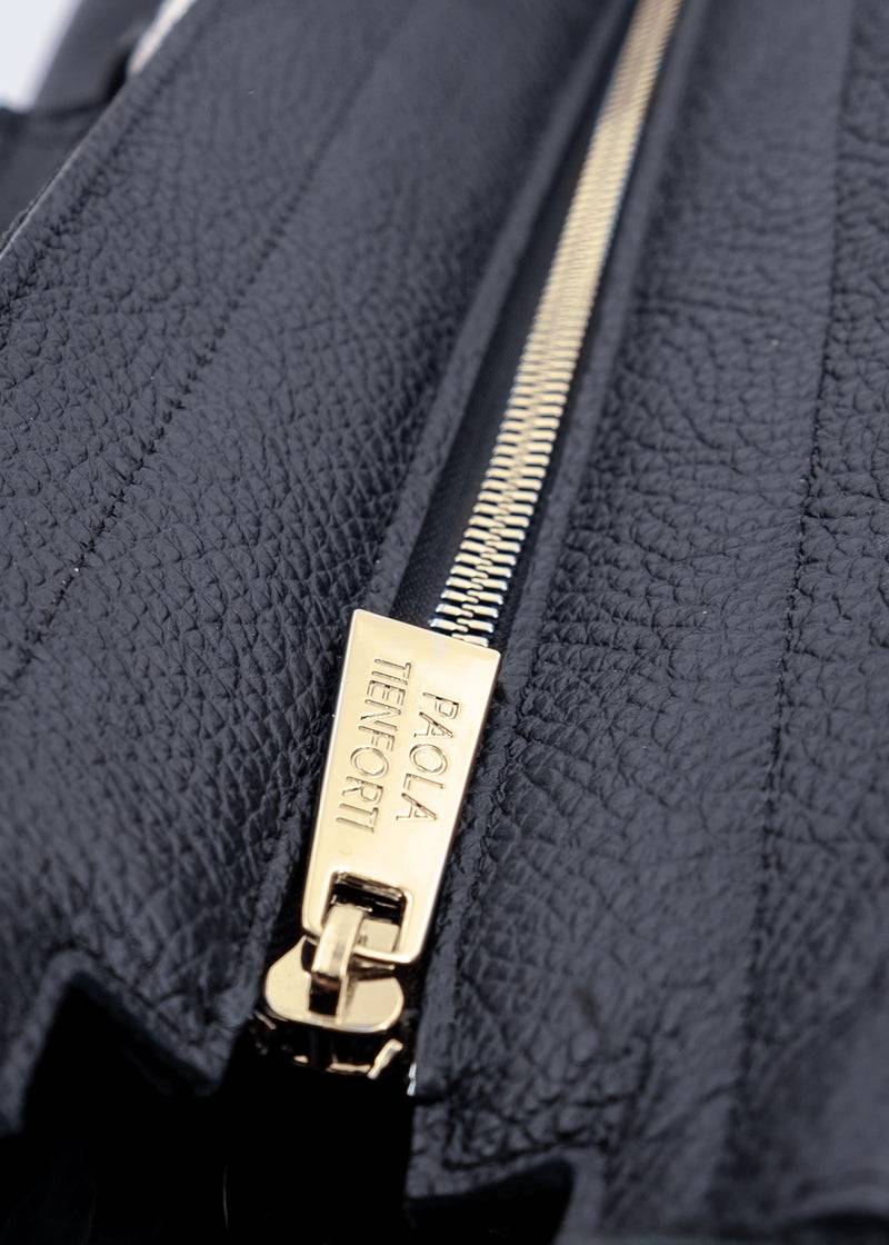 Paola T. Shopper In Pelle Morbida Con Dettagli Oro